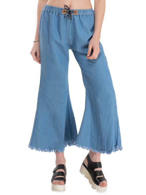 frayed hem wide leg trouser - 16864628 - Very Small Image - 1