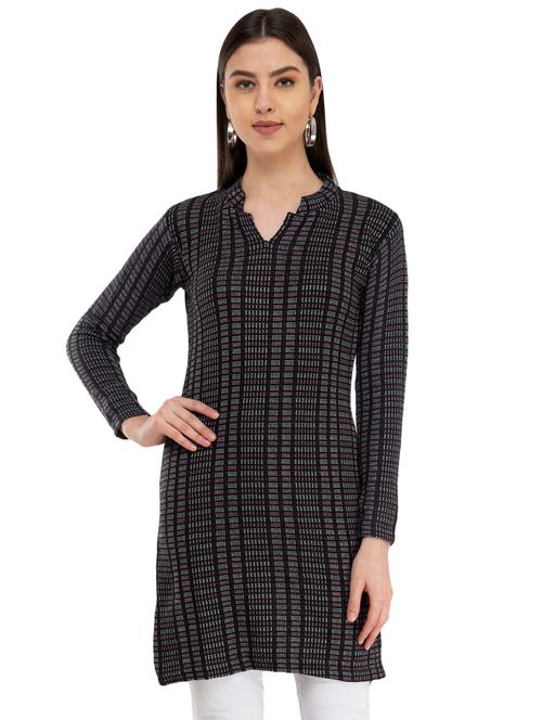 checkered woolen kurta - 16864657 - Very Small Image - 1