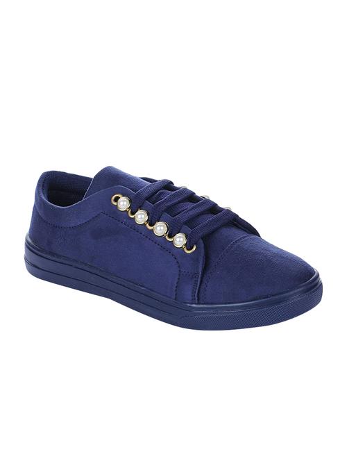 navy suede laceup sneakers - 16864686 - Very Small Image - 1