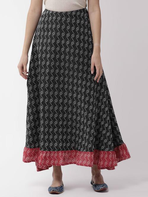 high rise printed a-line skirt - 16865477 - Very Small Image - 1