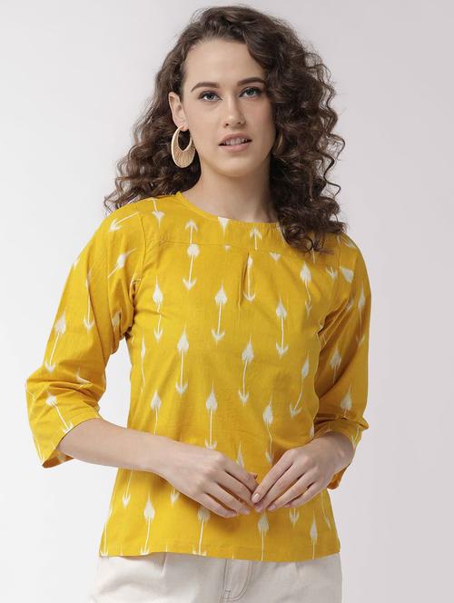 round neck ikat top - 16865518 - Very Small Image - 1