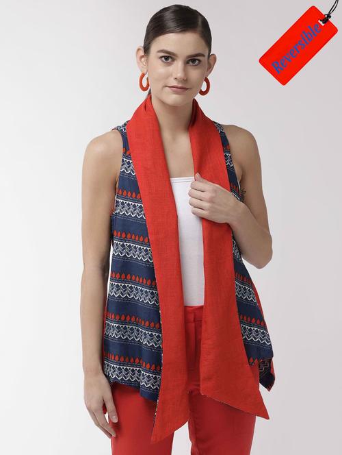 printed asymmetric reversible shrug - 16865530 - Very Small Image - 1