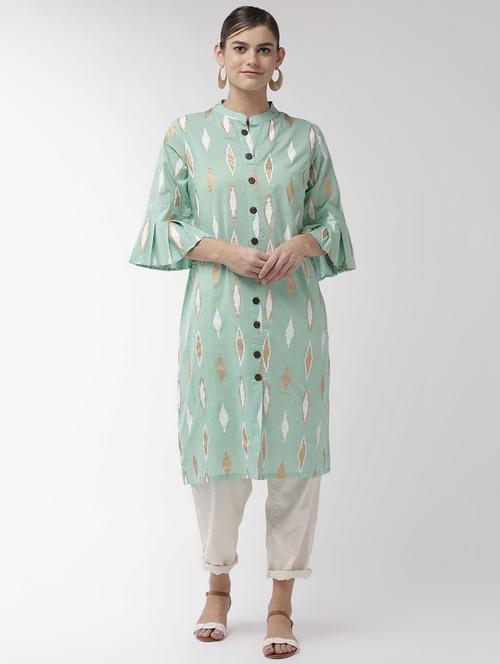 foil print straight kurta - 16865537 - Very Small Image - 1