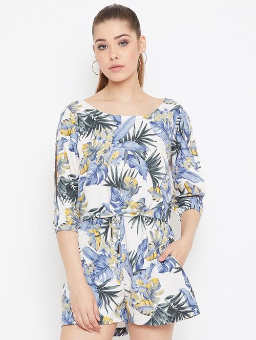 tie front tropical romper - 16865631 - Very Small Image - 1