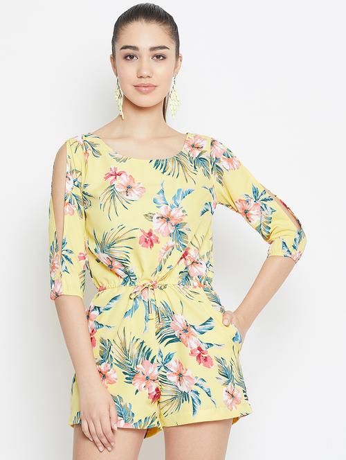 tie front tropical romper - 16865632 - Very Small Image - 1