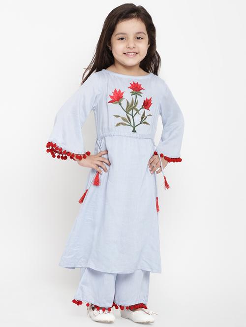blue kurta pant set suit set - 16866377 - Very Small Image - 1