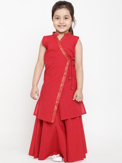 red cotton suit set - 16866380 - Very Small Image - 1