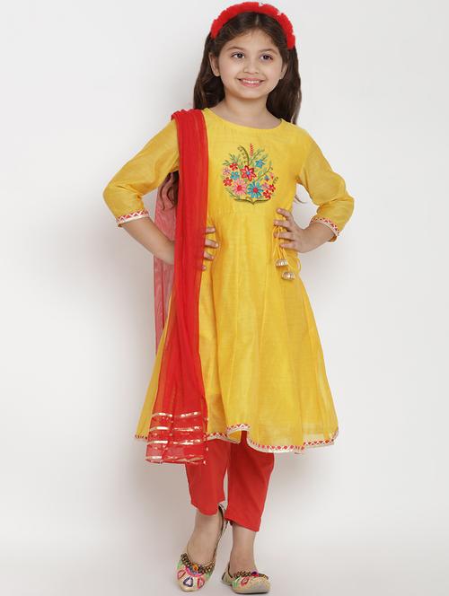 yellow anarkali set suit set - 16866414 - Very Small Image - 1