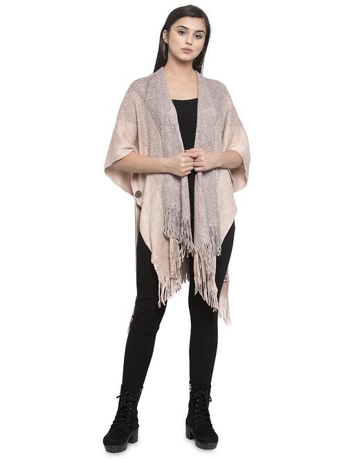 fringed hem asymmetric shrug - 16867481 - Very Small Image - 1