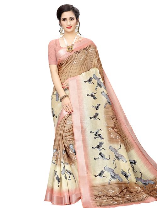 conversational printed saree with blouse - 16867525 - Very Small Image - 1