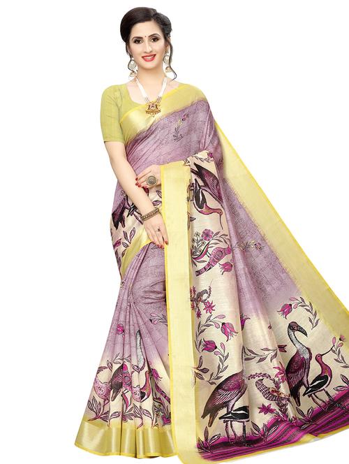 conversational printed saree with blouse - 16867537 - Very Small Image - 1