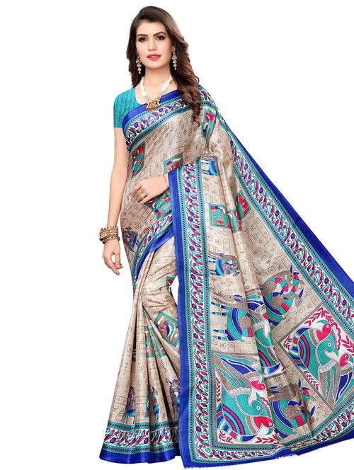 conversational printed saree with blouse - 16867566 - Very Small Image - 1