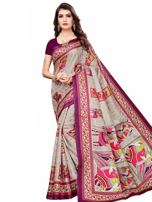 conversational printed saree with blouse - 16867568 - Very Small Image - 1