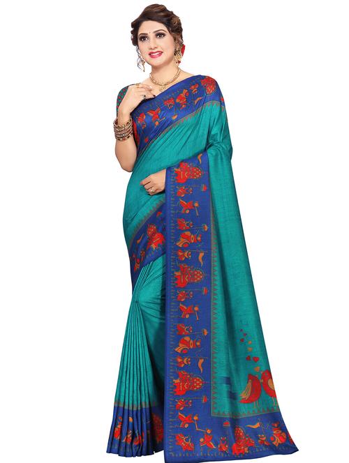 conversational printed saree with blouse - 16867783 - Very Small Image - 1