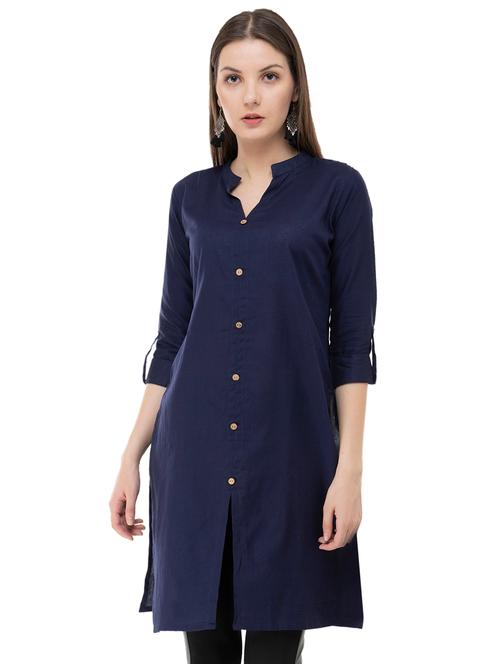 solid straight kurta - 16868109 - Very Small Image - 1