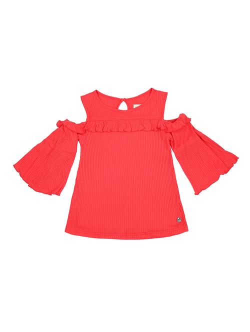 red cotton blend regular tops & tee - 16868242 - Very Small Image - 1