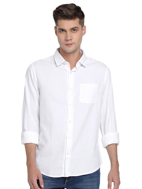 white solid casual shirt - 16868889 - Very Small Image - 1