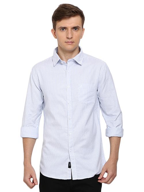 light blue striped casual shirt - 16868895 - Very Small Image - 1