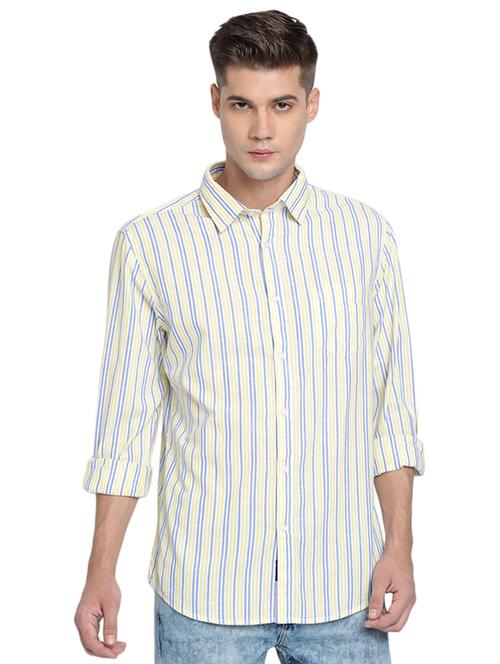 yellow striped casual shirt - 16868897 - Very Small Image - 1