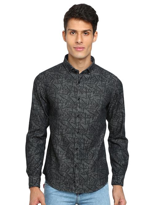 grey printed casual shirt - 16868904 - Very Small Image - 1