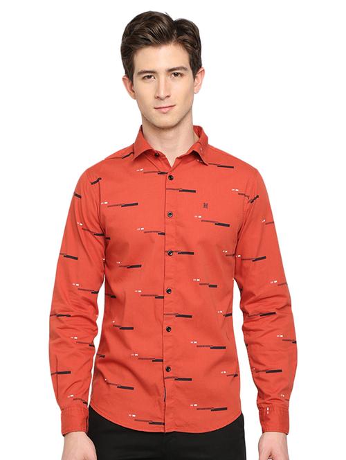 orange printed casual shirt - 16868908 - Very Small Image - 1