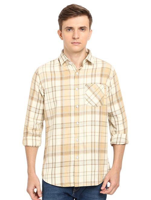 yellow checkered casual shirt - 16868930 - Very Small Image - 1