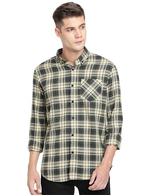 green checkered linen casual shirt - 16868936 - Very Small Image - 1