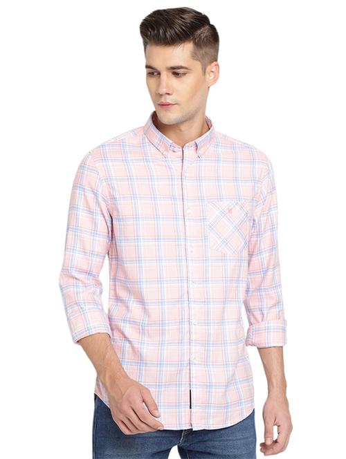pink checkered casual shirt - 16868947 - Very Small Image - 1