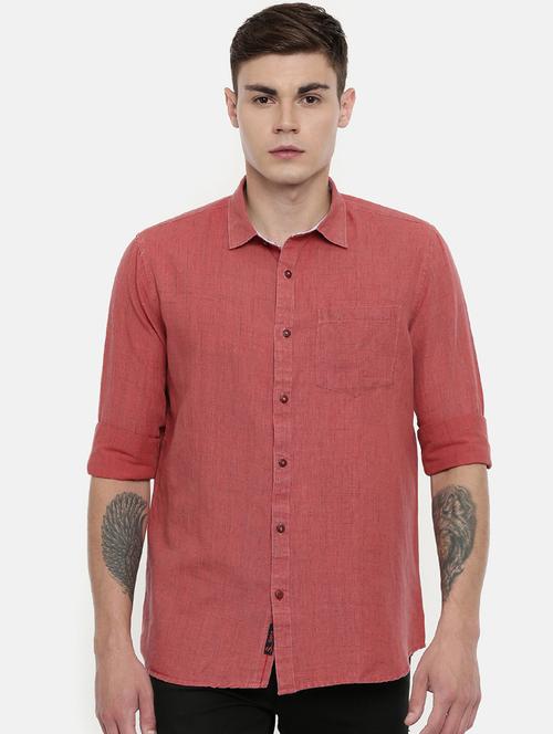 red solid casual shirt - 16869374 - Very Small Image - 1