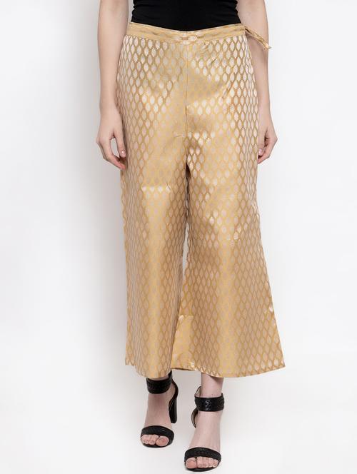 ethnic motif silk blend palazzo - 16869441 - Very Small Image - 1