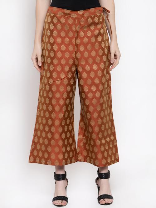 ethnic motif silk blend palazzo - 16869444 - Very Small Image - 1