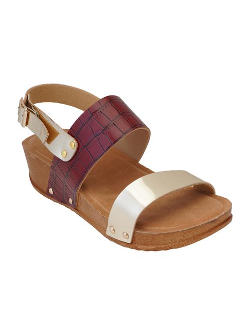 maroon back strap wedges - 16869468 - Very Small Image - 1