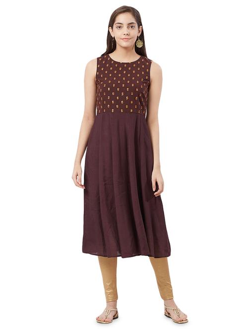 embroidered anarkali kurta - 16870790 - Very Small Image - 1