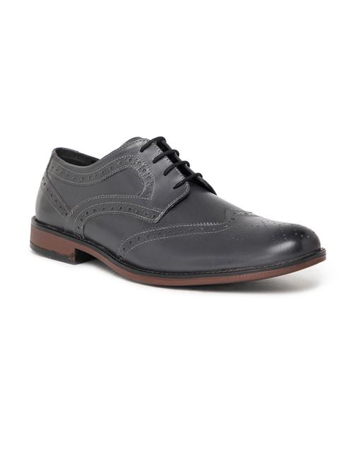 grey leather laceup brouges - 16872129 - Very Small Image - 1