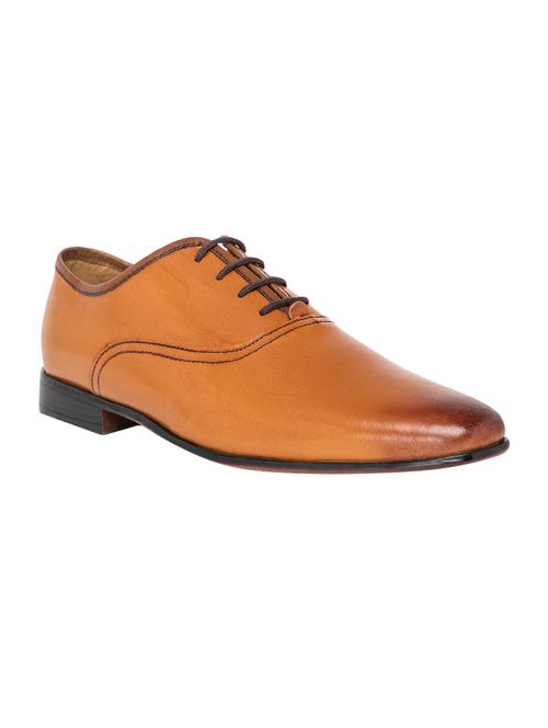 tan leatherette lace-up oxfords - 16872140 - Very Small Image - 1