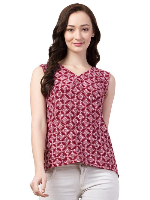 v-neck printed top - 16872746 - Very Small Image - 1