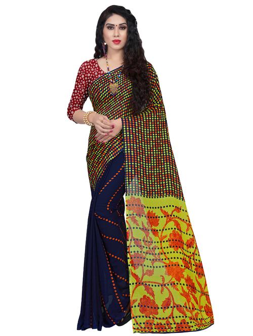 floral printed saree - 16872807 - Very Small Image - 1