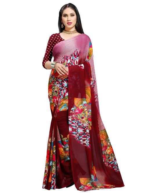 floral printed saree - 16872810 - Very Small Image - 1