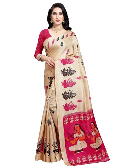 conversational printed saree with blouse - 16872830 - Very Small Image - 1