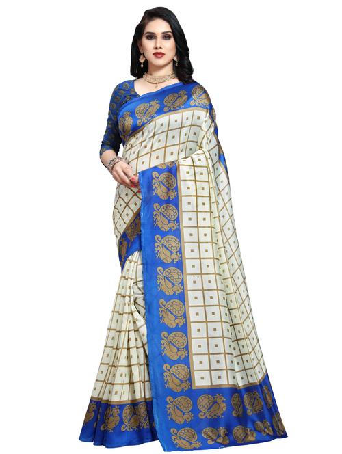 check printed saree - 16872837 - Very Small Image - 1