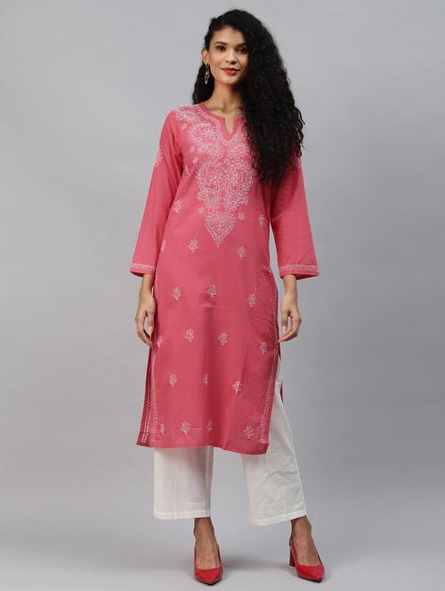 chikankari straight kurta - 16873304 - Very Small Image - 1