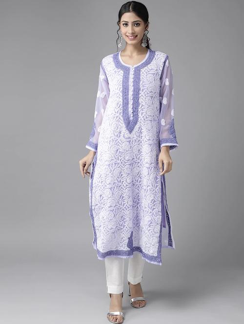 chikiankari straight kurta - 16873312 - Very Small Image - 1