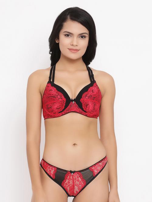 lace detail bra with panty set - 16873412 - Very Small Image - 1