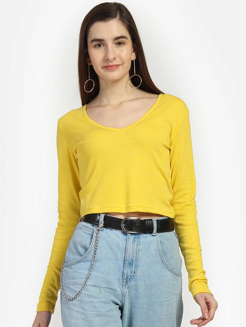 v-neck crop top - 16874367 - Very Small Image - 1