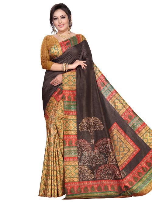 printed half and half saree with blouse - 16874506 - Very Small Image - 1