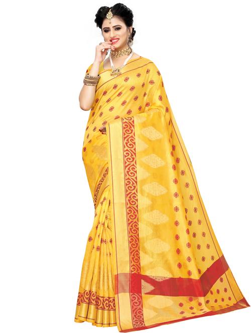 floral mysore silk saree with blouse - 16876150 - Very Small Image - 1