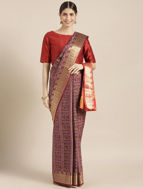 conversational patola saree with blouse - 16876945 - Very Small Image - 1