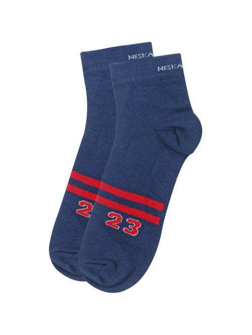 dark blue cotton ankle length socks - 16877040 - Very Small Image - 1