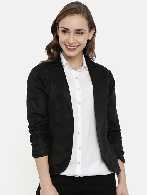 lapel neck solid blazer - 16878326 - Very Small Image - 1