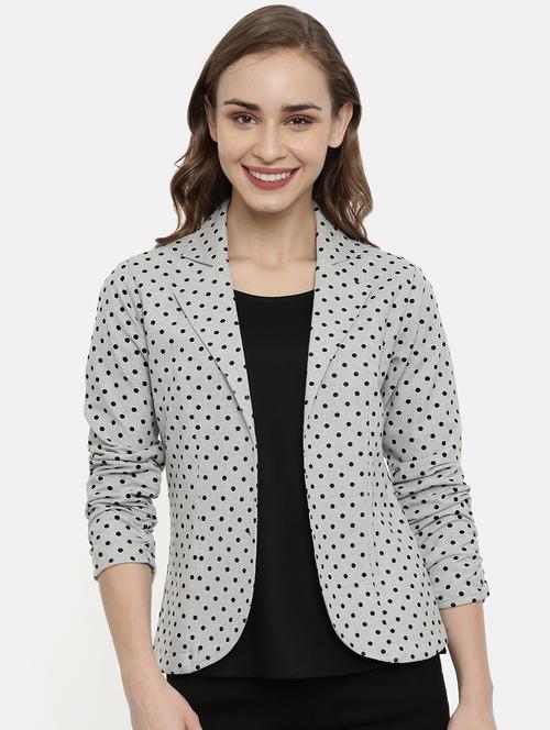 lapel neck polka dot jacket - 16878330 - Very Small Image - 1
